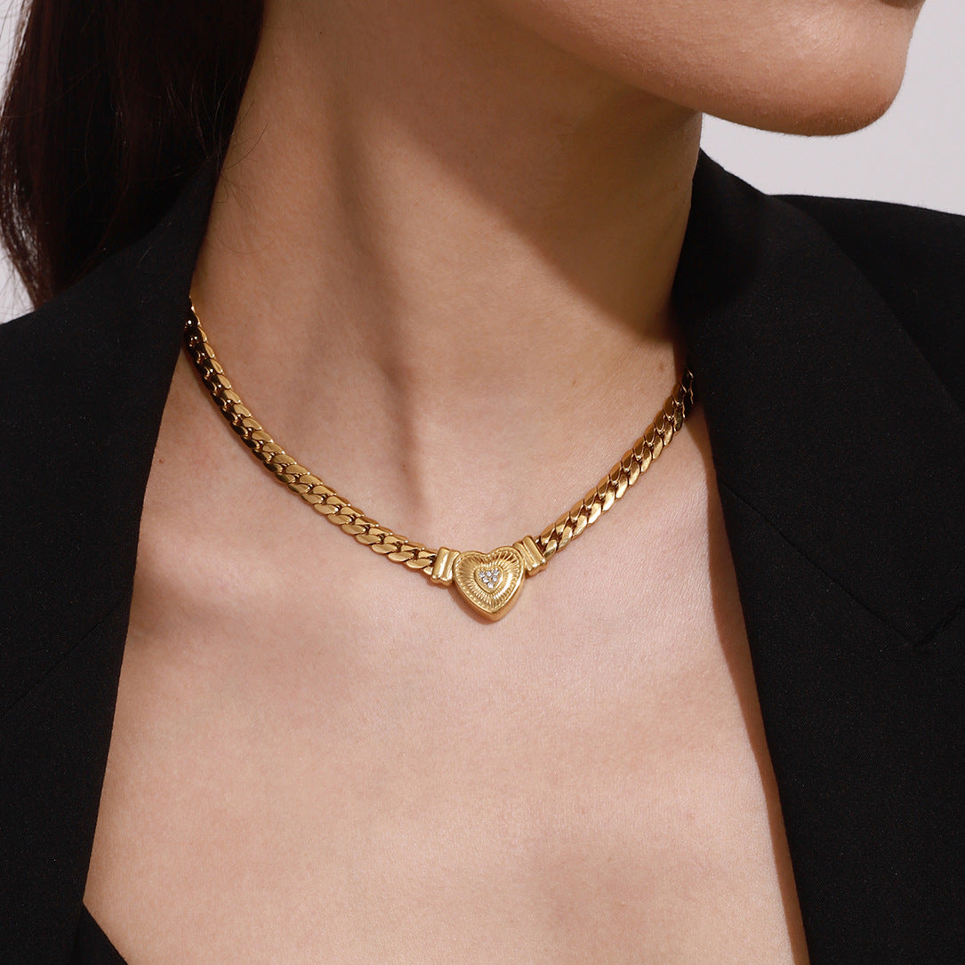 Diamond-Studded Love Necklace