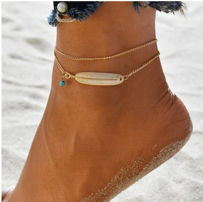Bohemian Beaded Cubic Zirconia Anklet