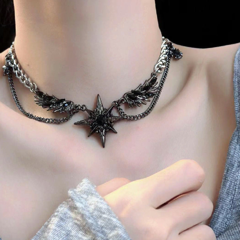 Gothic Dark Collarbone Chain Necklace
