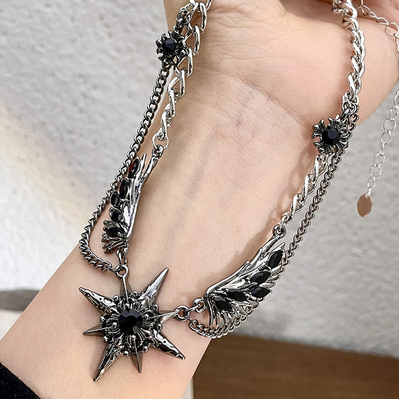 Gothic Dark Collarbone Chain Necklace