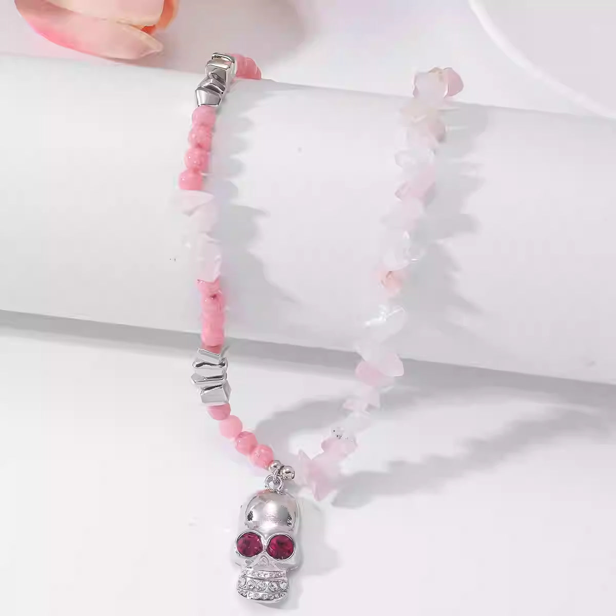 Colorful Skull Pearl Necklace