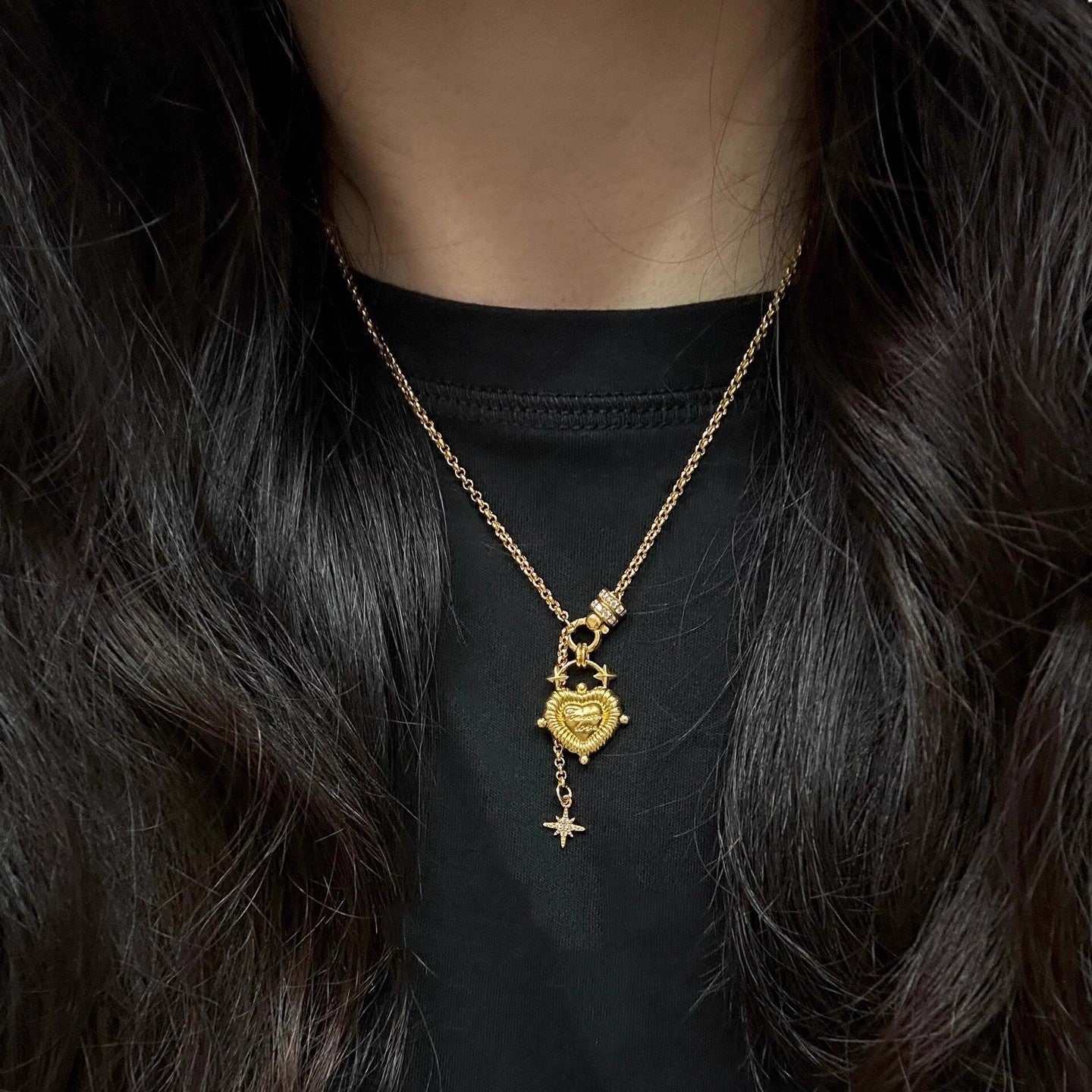 Vintage Heart Pendant Tassel Necklace