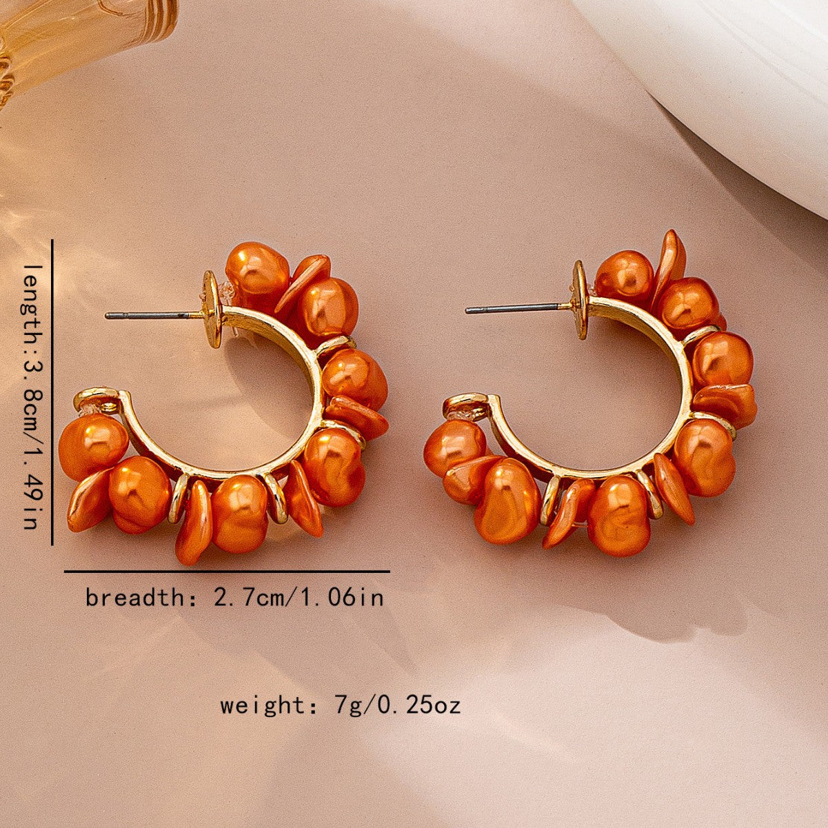Irregular C-Shape Pearl Earrings