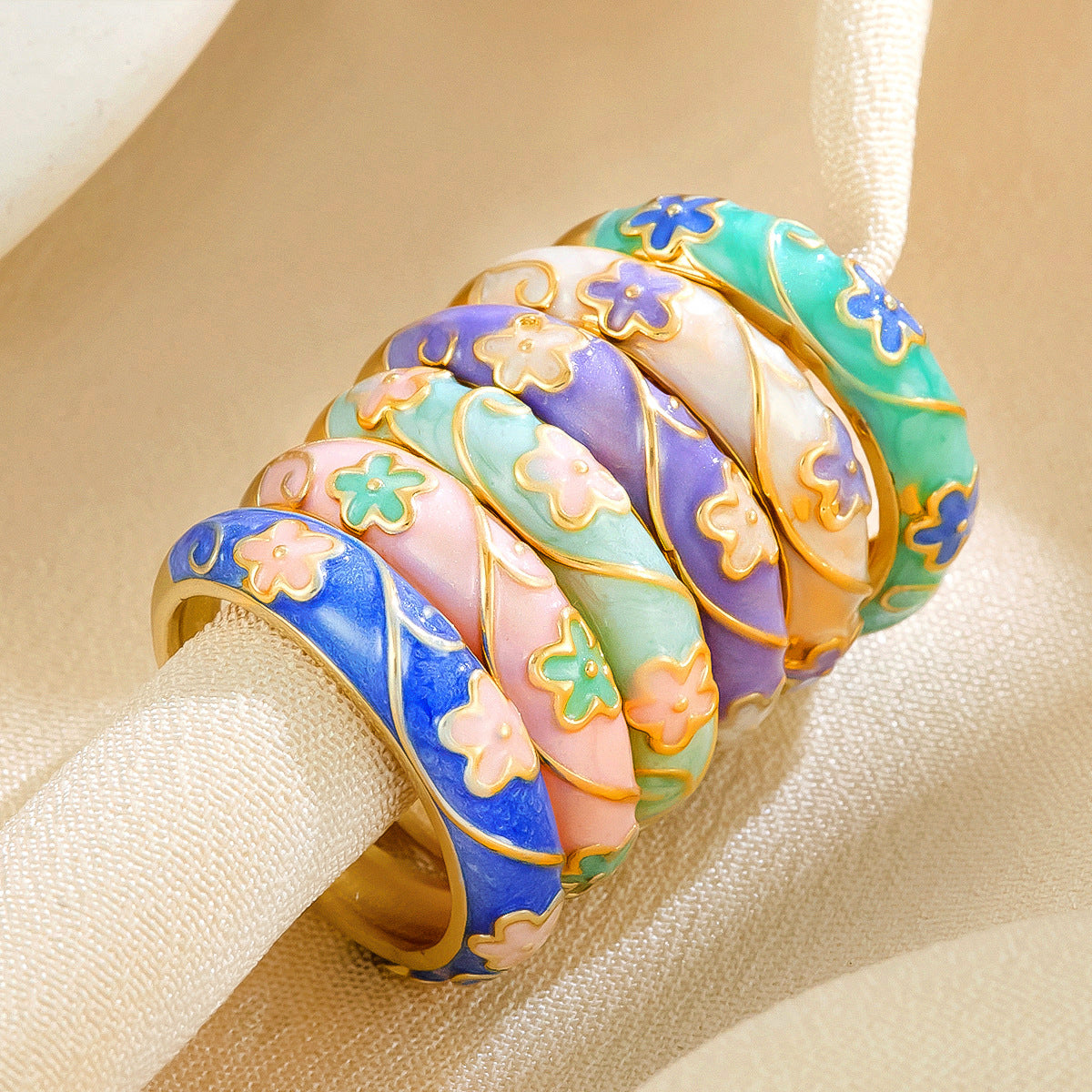 Vintage Floral Adjustable Ring